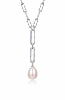 Lafonn Cultured Pearl & Simulated Diamond Y Necklace