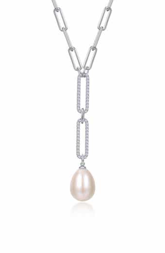 Lafonn Cultured Pearl & Simulated Diamond Y Necklace