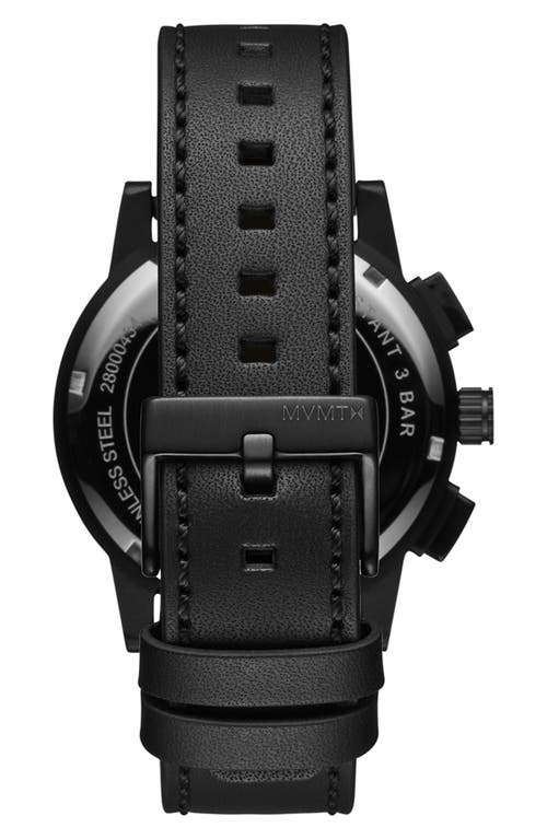Mvmt Men's Chrono Ii Black Leather Strap Watch 44mm In Black