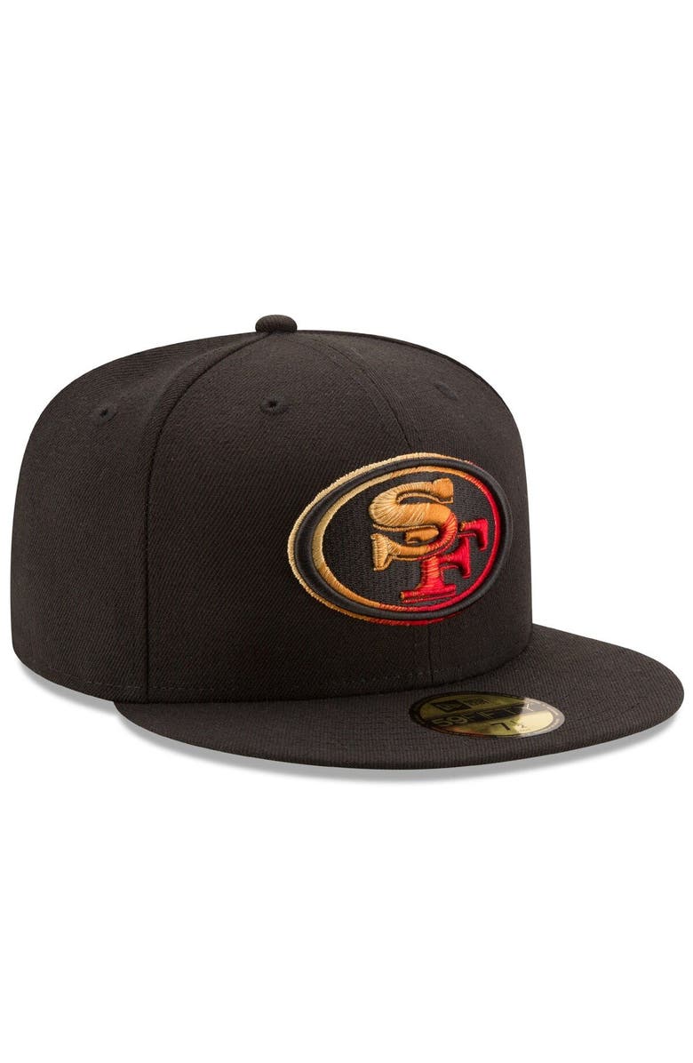 New Era Men's New Era Black San Francisco 49ers Color Dim 59FIFTY Fitted Hat, Alternate, color, 