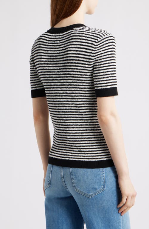 Nic + Zoe Nic+zoe Textured Stripe T-shirt Sweater In Gray