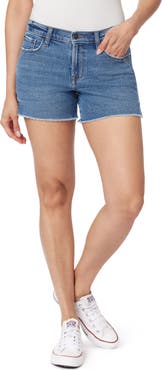Kensie Rivet Frayed Hem Denim Shorts