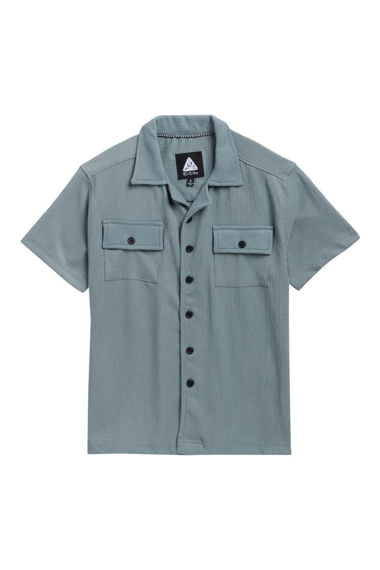 Kids' Textured Camp Shirt, Main, color, SMOKEY BLUE