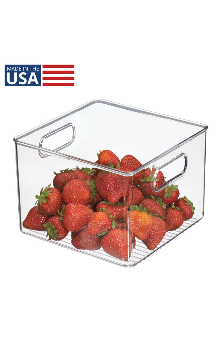 iDesign Pantry Storage Bin with Handles - Set of 2 - Clear - Made in USA, Alternate, color, Clear
