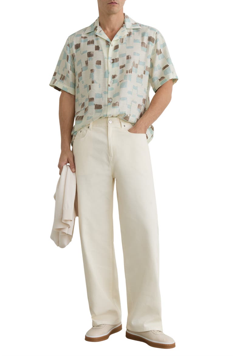 Vespucci Linen Camp Shirt, Alternate, color, OFF WHITE