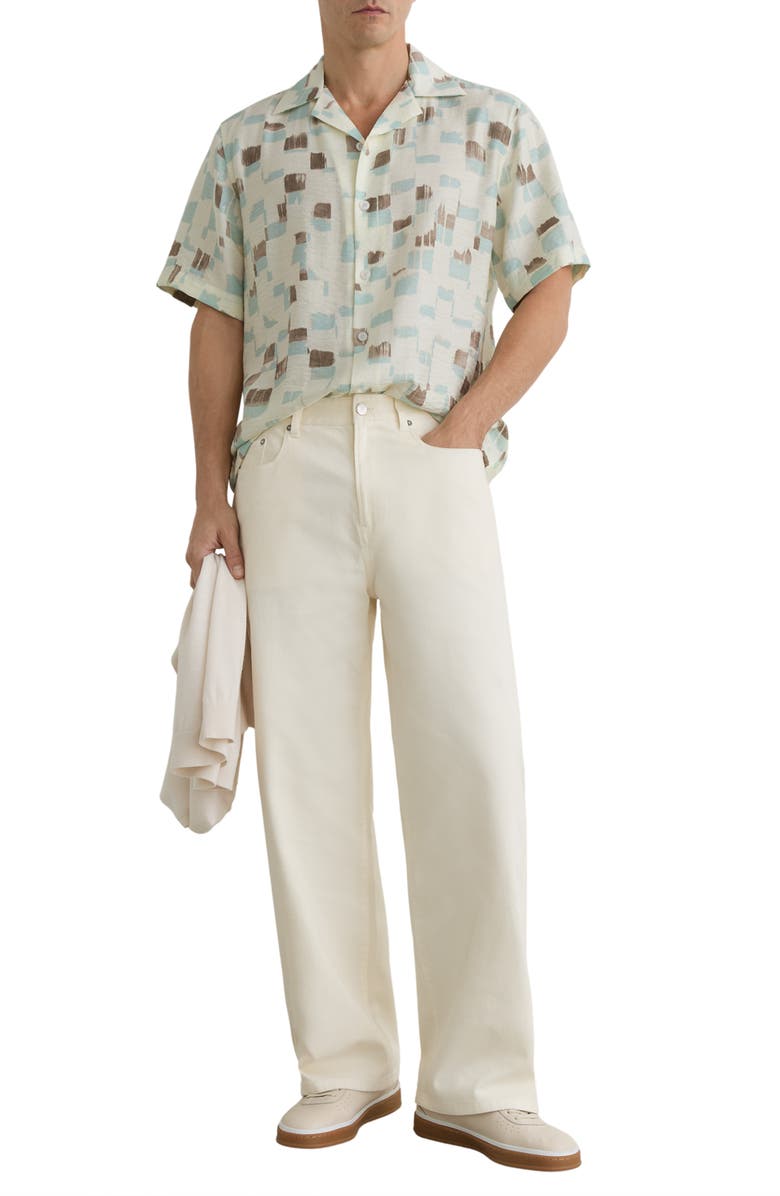 Reiss Vespucci Linen Camp Shirt, Alternate, color, Off White