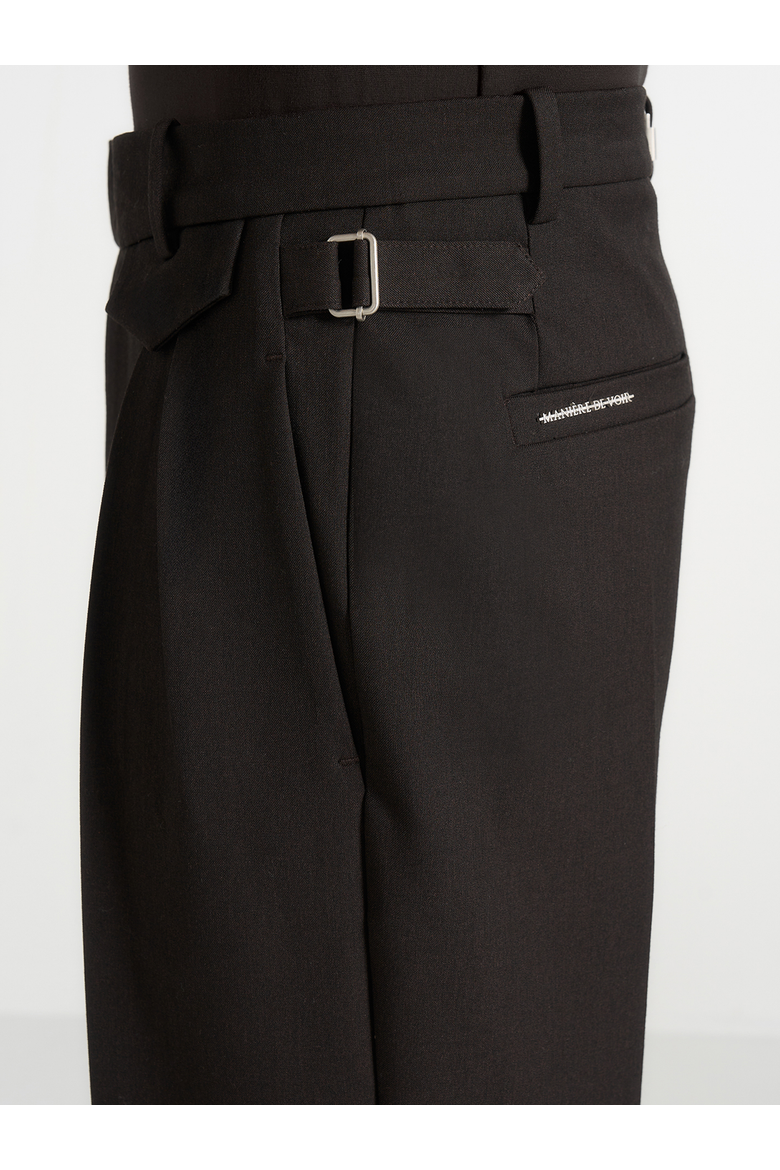 Pierre Fluid Pleat Front Trousers, Alternate, color, Dark Brown