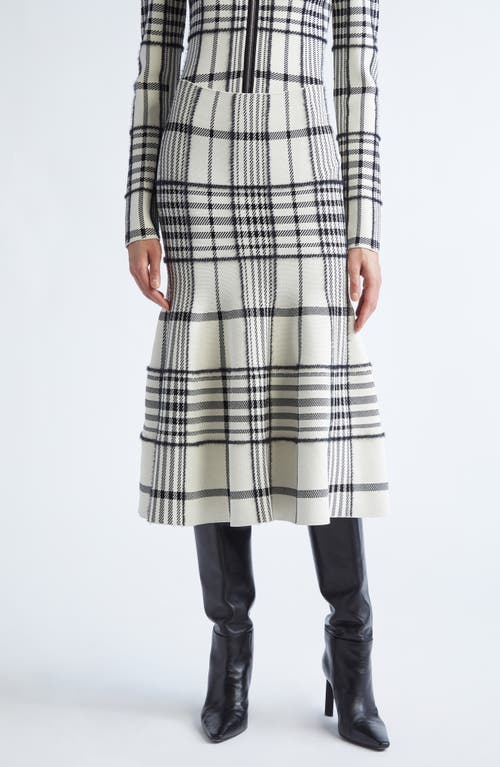 Brandon Maxwell The Rory Knit Flare Midi Skirt In White