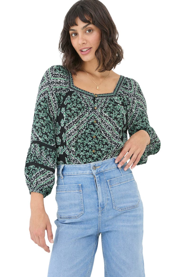 Women's Caitlin Spaced Floral Tunic, Main, color, Washed Black