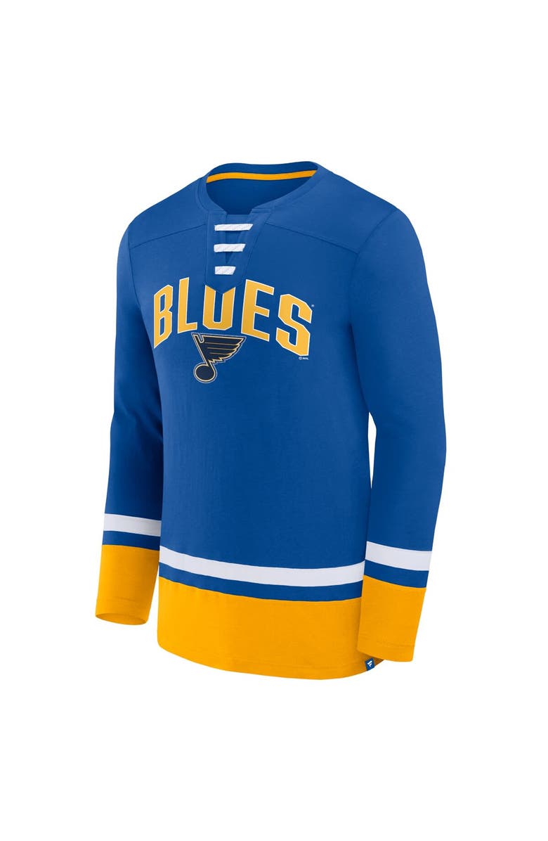 FANATICS Men's Fanatics Branded Blue St. Louis Blues Back Pass Lace-Up Long Sleeve T-Shirt, Alternate, color, Blue