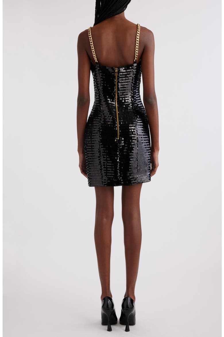 Paillette Chain Strap Dress, Alternate, color, 0PA BLACK