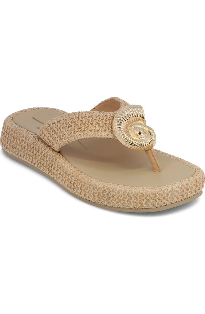 MIA Pamelia Platform Flip Flop, Main, color, Bone/ Gold