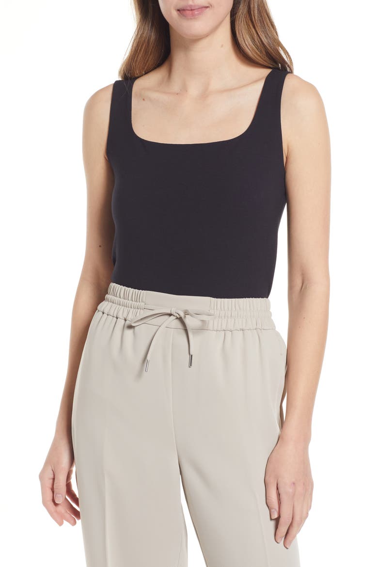Square Neck Tank, Main, color, BLACK