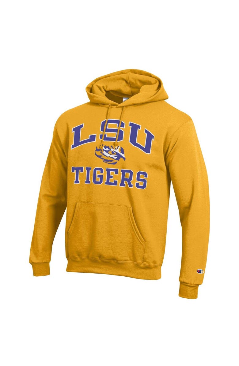 Champion Men's Champion Gold LSU Tigers High Motor Pullover Hoodie, Alternate, color, 