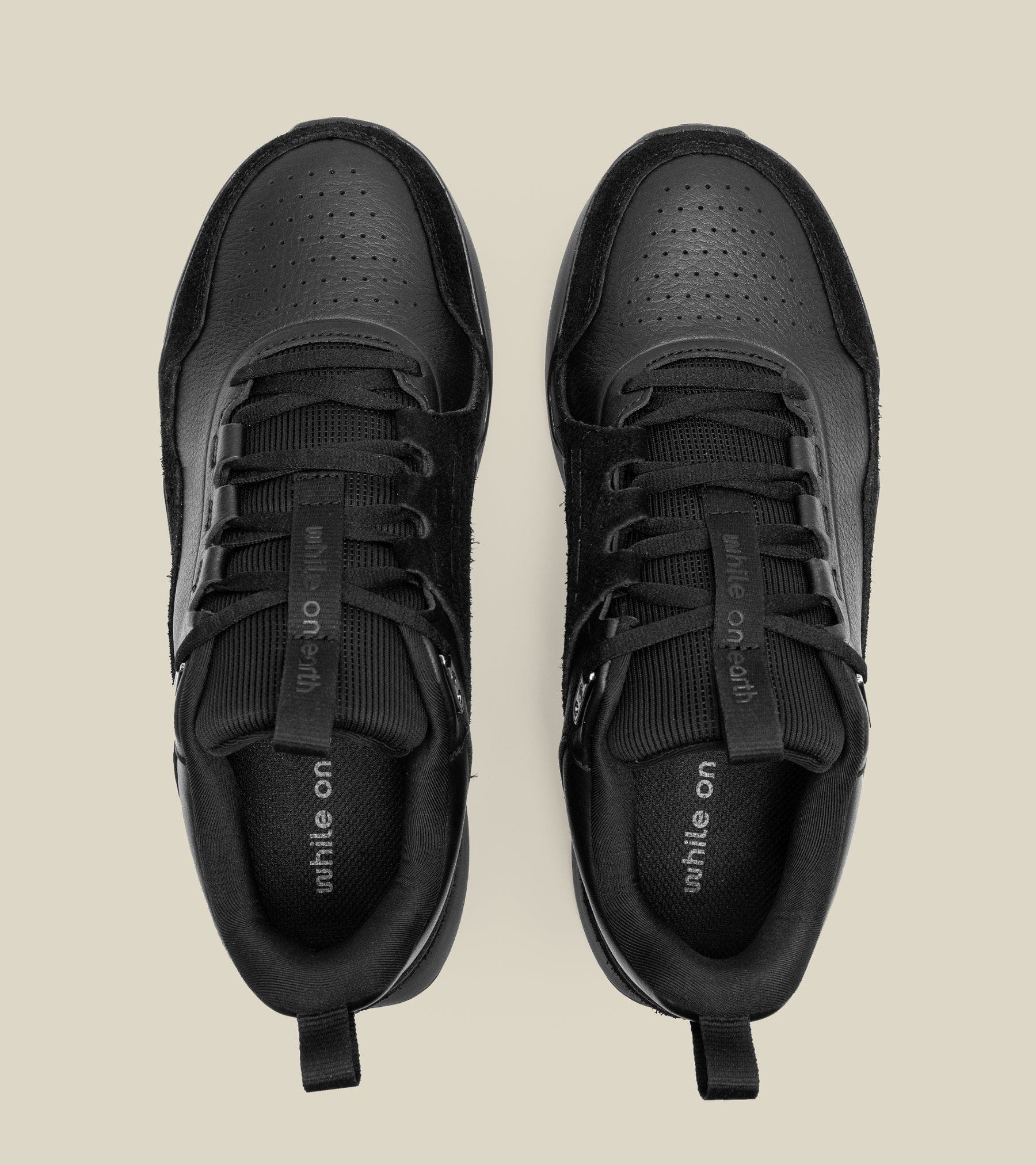 while on earth<sup>™</sup> Leather Trainer, Alternate, color, Black