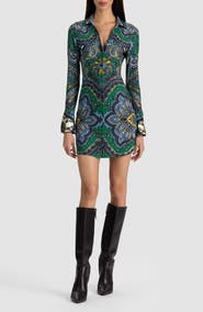 ALICE + OLIVIA Freya Paisley Long Sleeve Minidress
