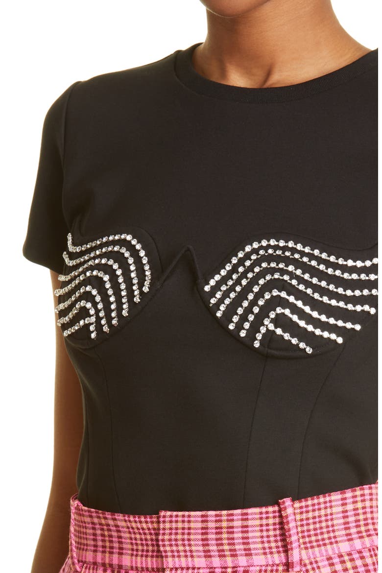 Crystal Cup Crop T-Shirt, Alternate, color, BLACK