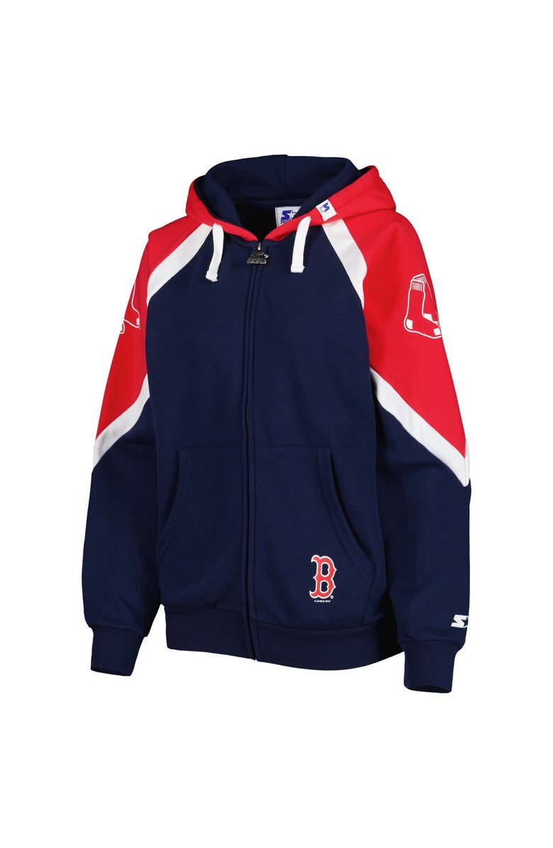 STARTER Women's Starter Navy/Red Boston Red Sox Hail Mary Full-Zip Hoodie, Alternate, color, Navy