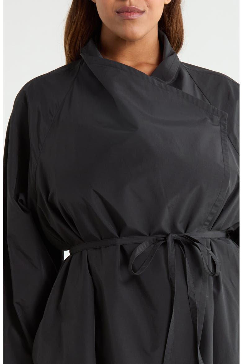Drape Neck Coat, Alternate, color, BLACK