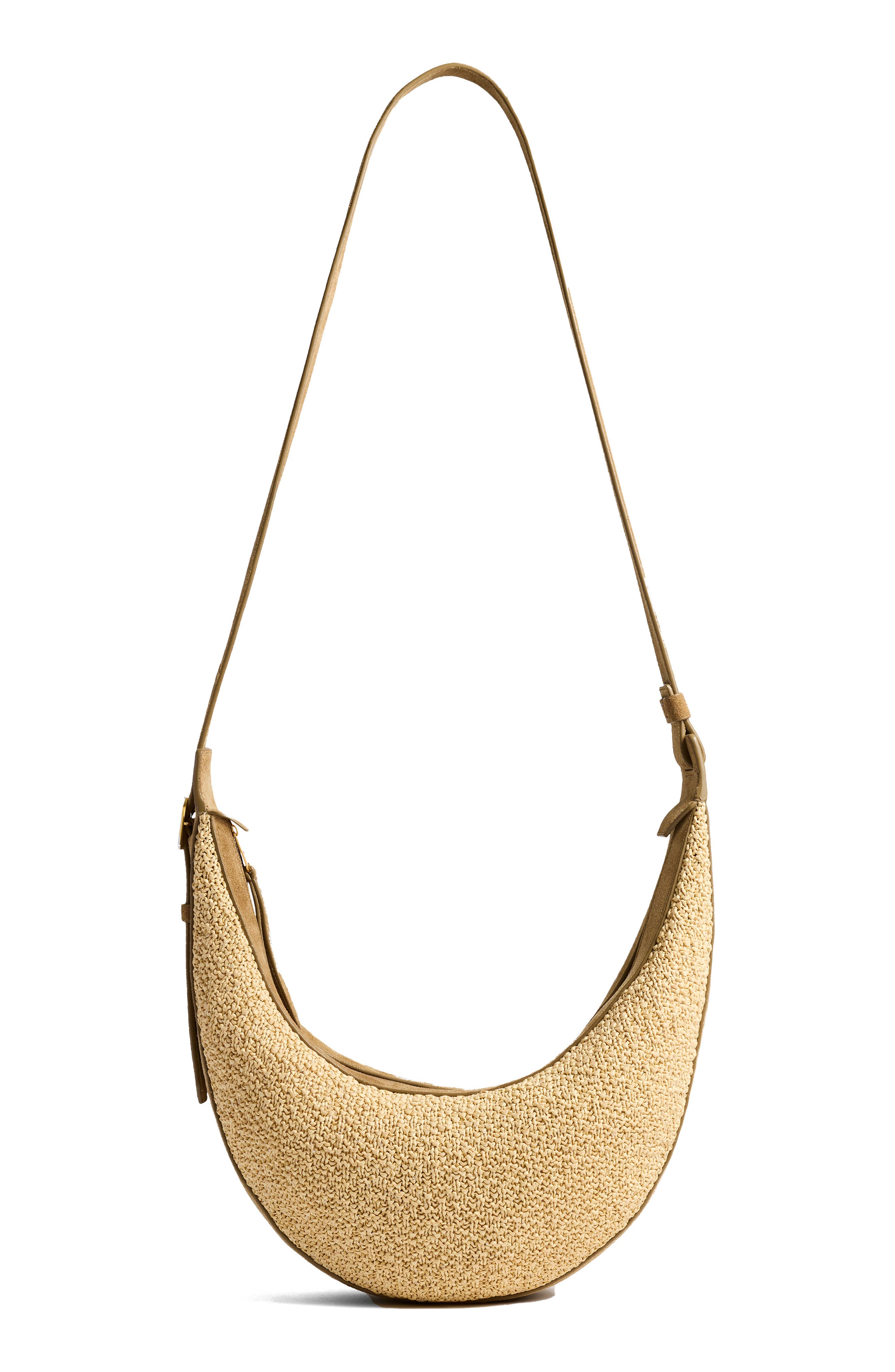 Khaite Small Augustina Crocheted Raffia Hobo Bag, Main, color, Wheat/ Natural 382