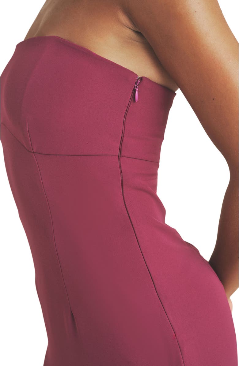 Six Stories Fringe Bandeau Maxi Dress, Alternate, color, Raspberry