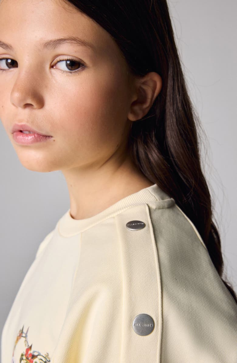 smALLSAINTS by ALLSAINTS Kids' Peace Logo Popper Sweatshirt, Alternate, color, Yellow