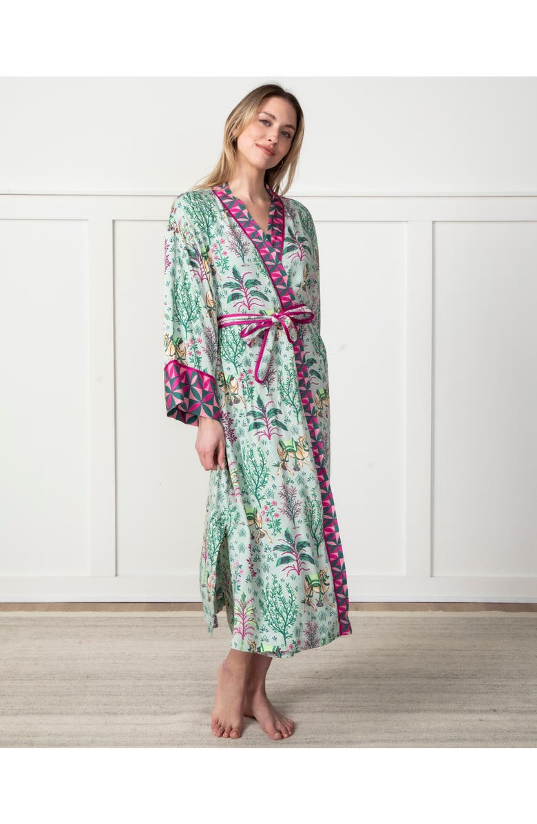 Printfresh Eco Satin Robe, Main, color, Avocado
