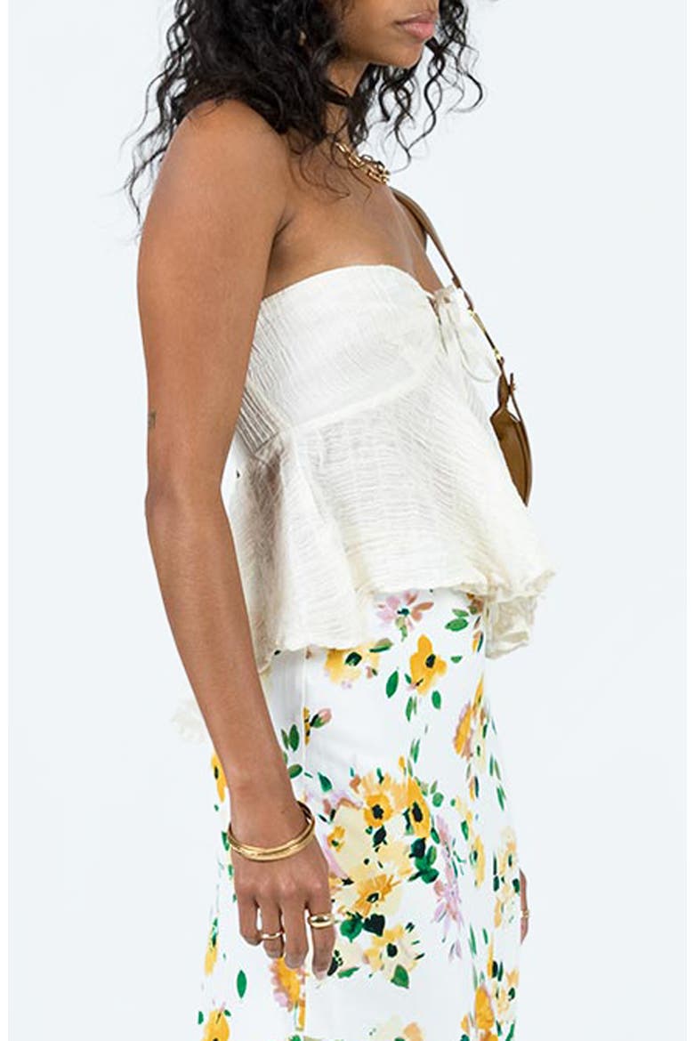 Summer Nights Strapless Stretch Organic Cotton Top, Alternate, color, IVORY