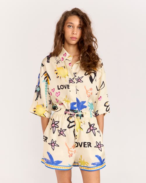 Romy Lover Short In Cream, Multi-colored