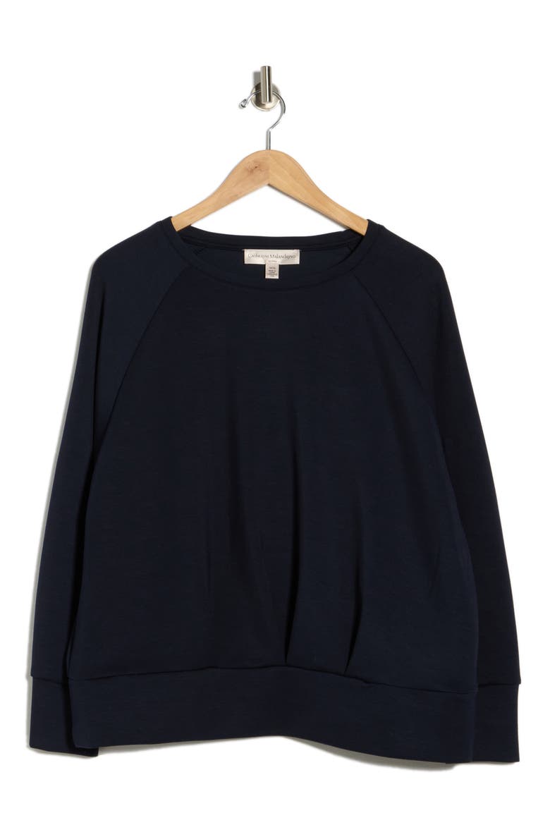 Long Sleeve Scuba Knit Top, Alternate, color, FOREVER NAVY
