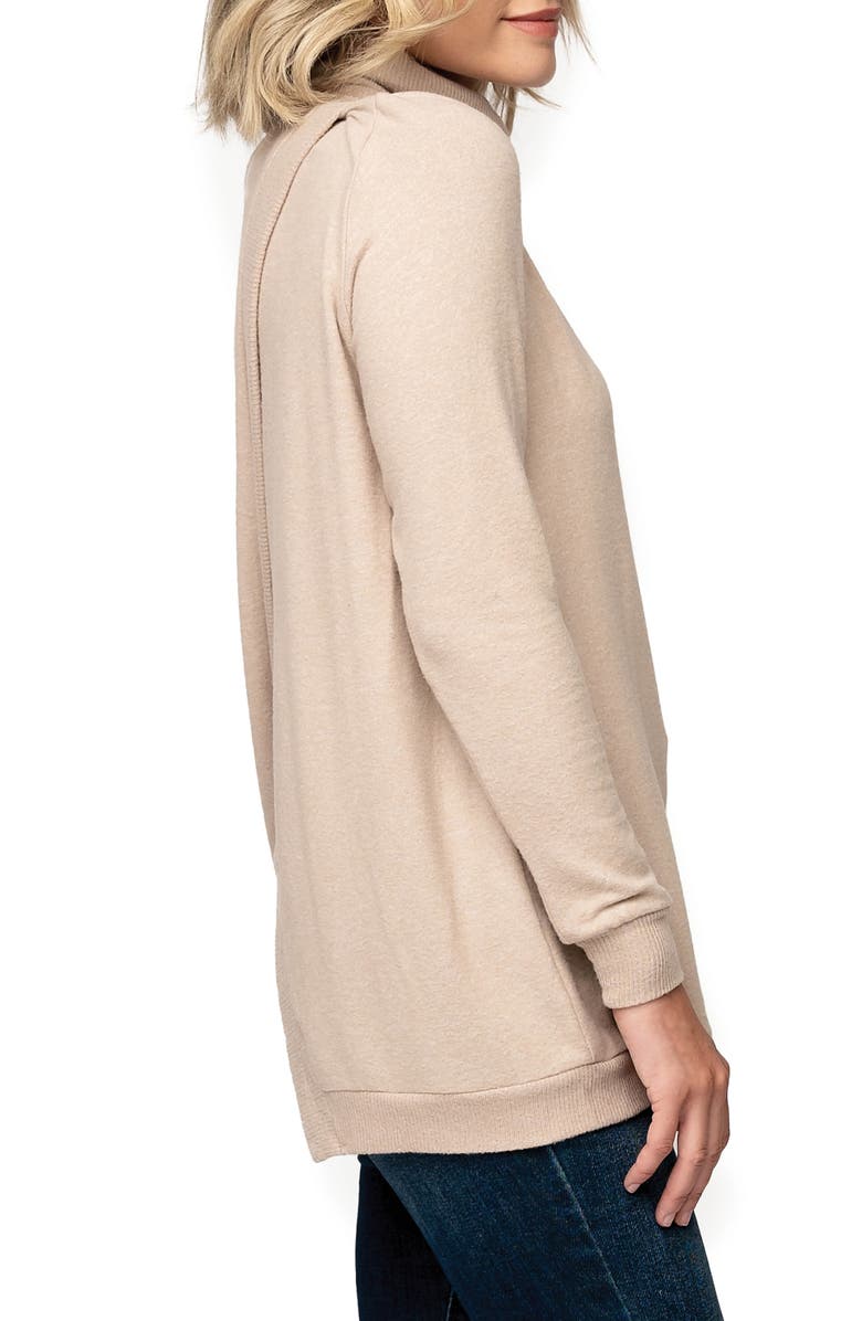 GIBSONLOOK Cozy Crossover Back Tunic Sweater, Alternate, color, Toasted Almond