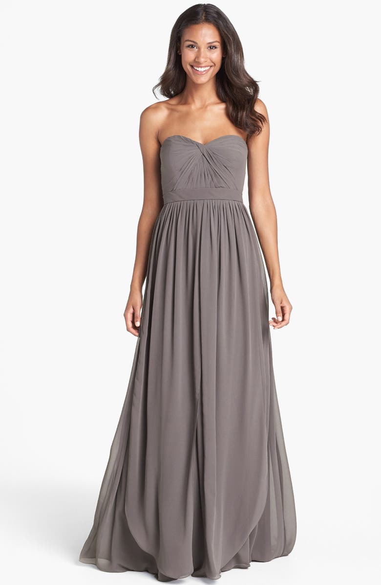 Jenny Yoo Aidan Convertible Strapless Chiffon Gown, Main, color, 
