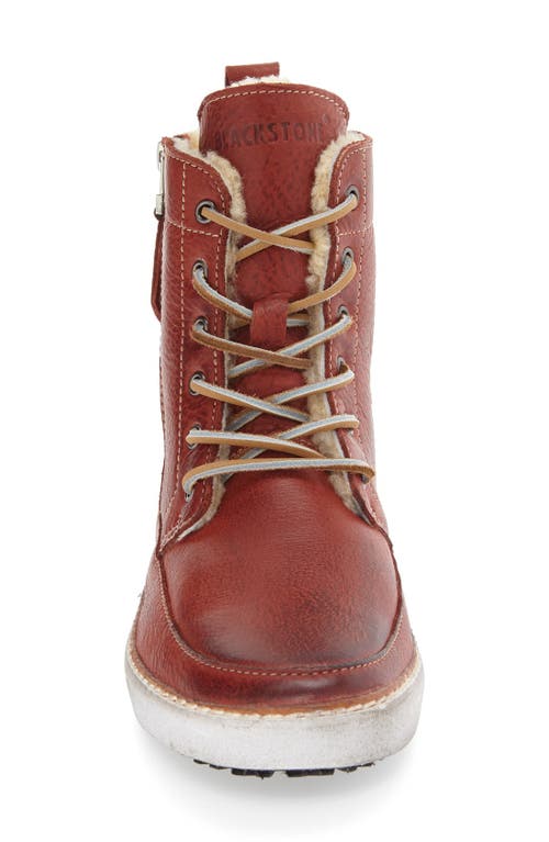 Blackstone 'cw96' Genuine Shearling Lined Sneaker Boot In Red