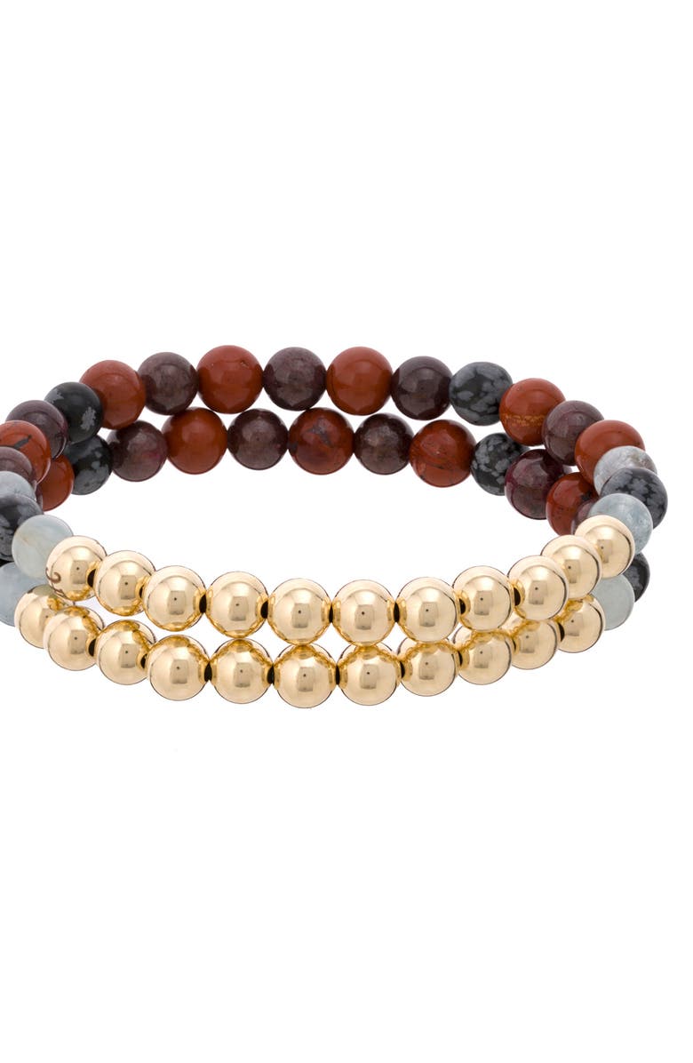 The Healer’s Collection N82 Gut Health Set of 2 Healer's Bracelets, Alternate, color, Yellow Gold