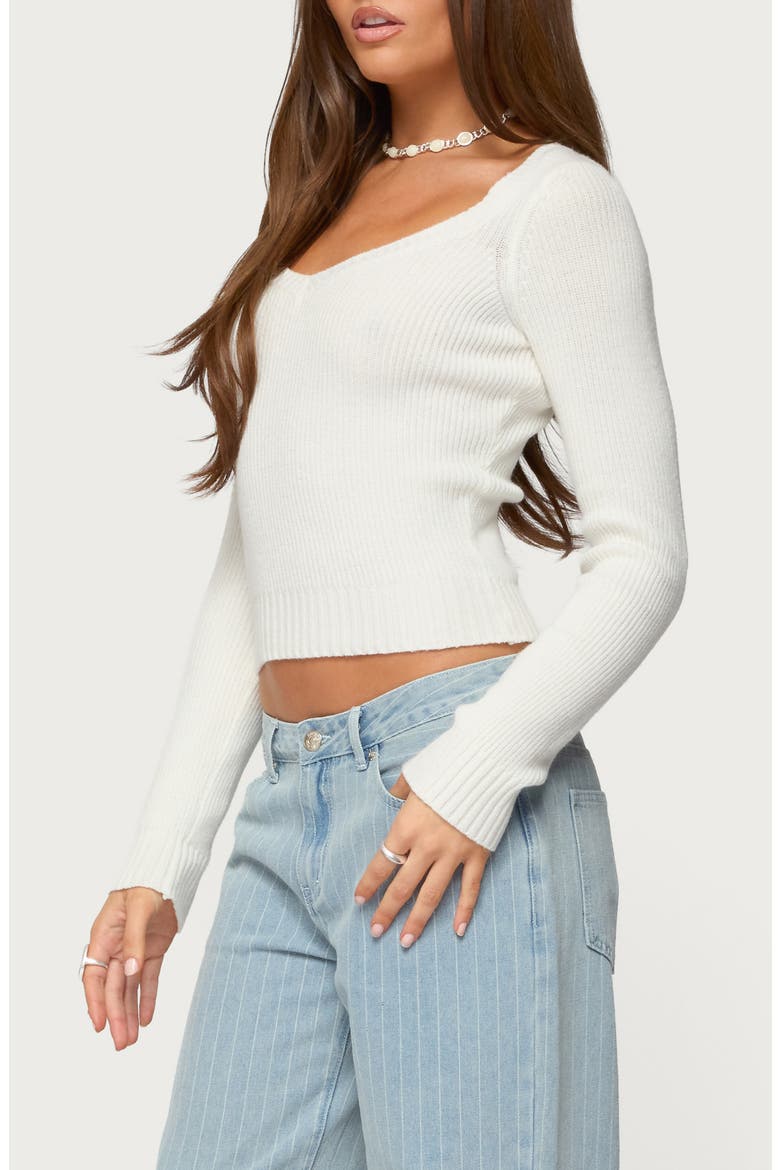 Maliah Ribbed Crop Sweater, Alternate, color, WHITE