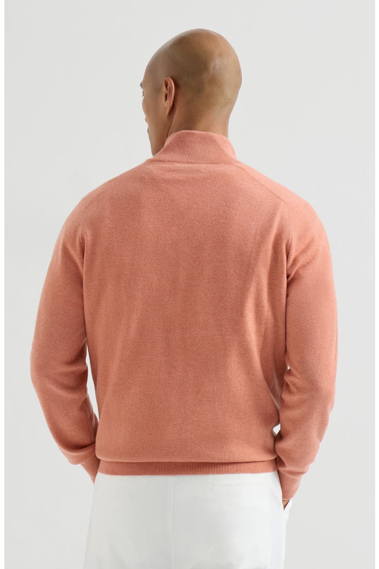 Cashmere sweater with half zip, Alternate, color, Apricot