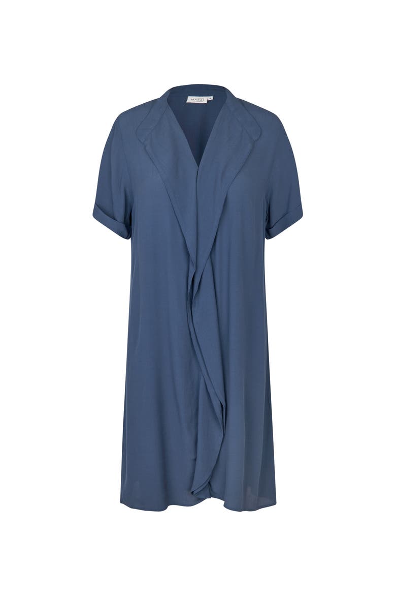 MaNysenna V-Neck Drape Detail Dress, Alternate, color, Ensign Blue