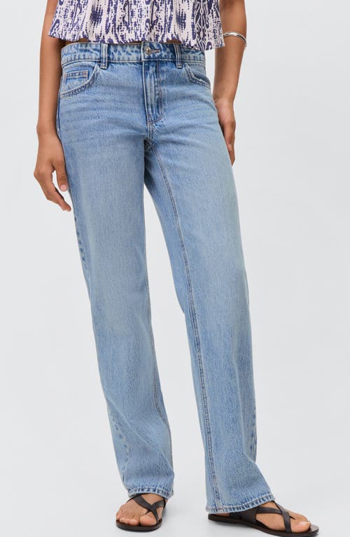 Mango Teen Low Rise Straight Leg Jeans In Blue