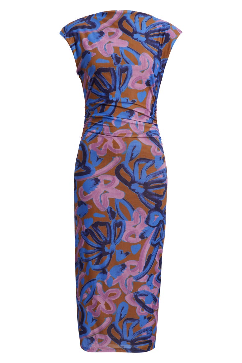 Carrie Floral Mesh Midi Dress, Alternate, color, FRESCO PRINT