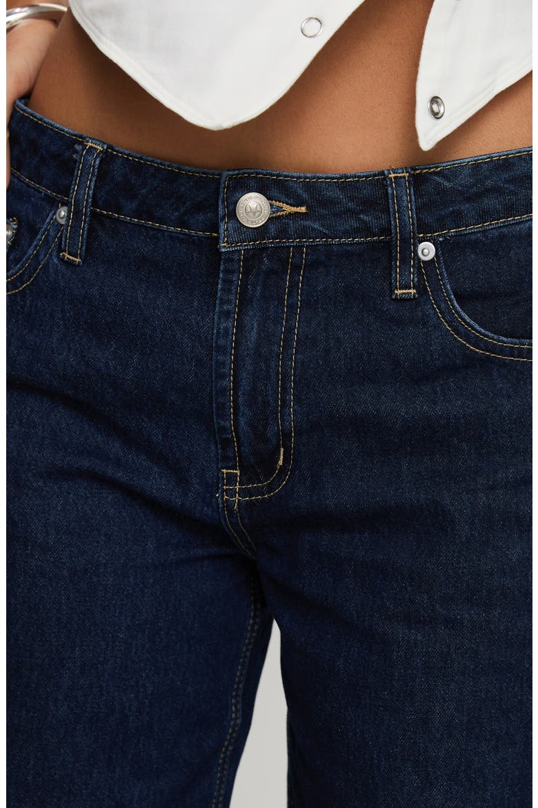 Darla Raw Hem Low Rise Straight Leg Jeans, Alternate, color, DARK WASH