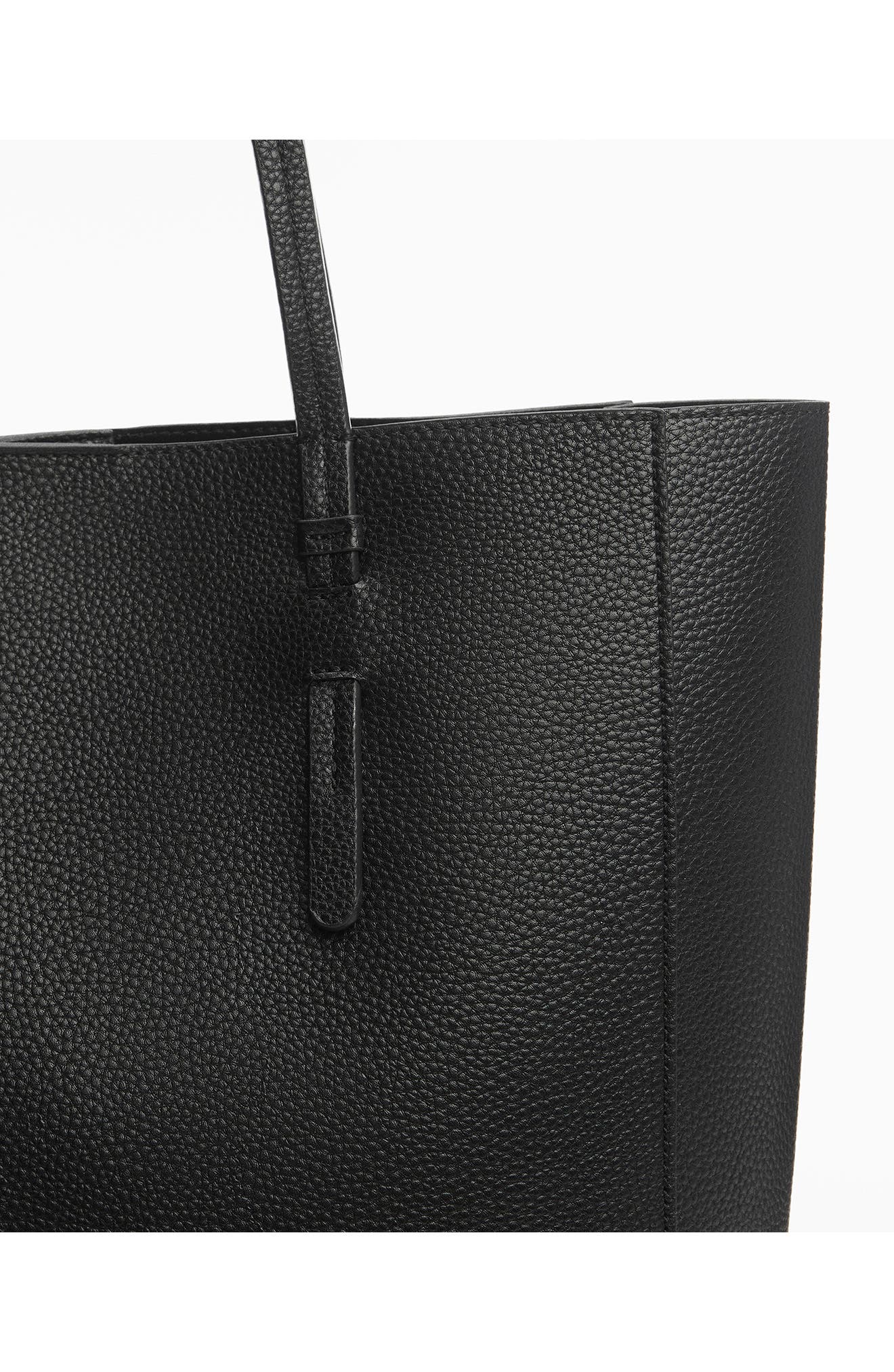 MANGO Faux Leather Shopper Tote, Alternate, color, 