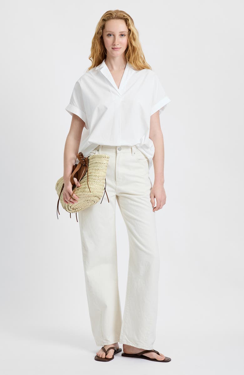 French Connection Cotton Poplin Popover Top, Alternate, color, 