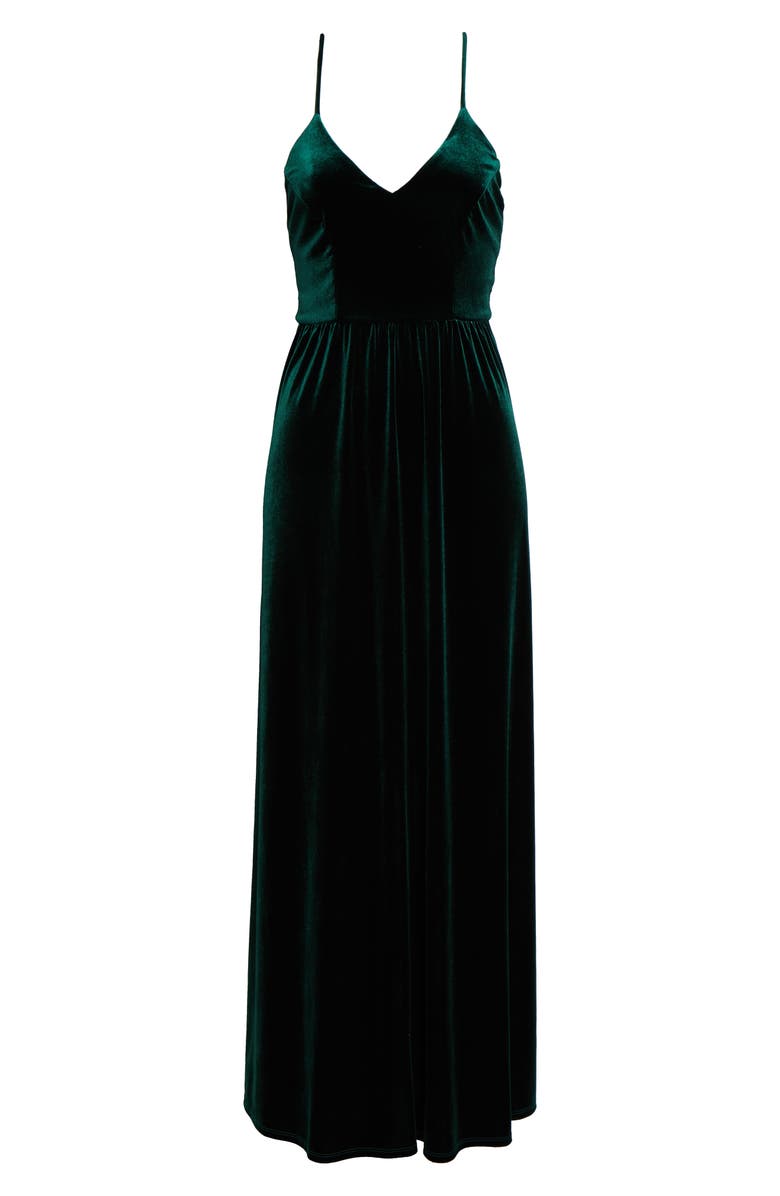 Lulus Final Song Strappy Back Velvet Gown, Alternate, color, 