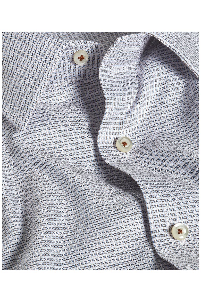 Regular Fit Geometric Cotton Shirt, Alternate, color, CHOCOLATE/ SKY