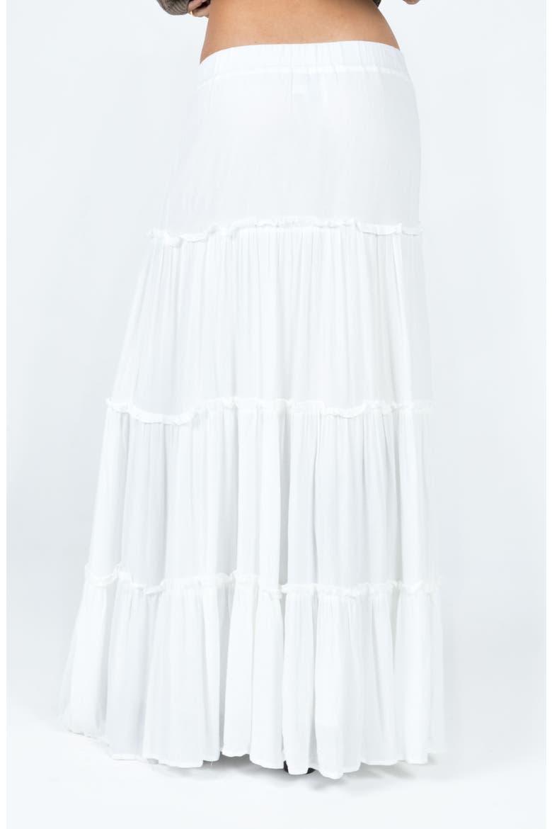 Miriah Tiered Maxi Skirt, Alternate, color, WHITE