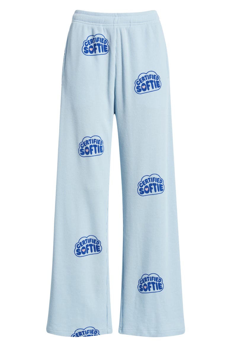 Certified Softie Waffle Knit Fleece Graphic Sweatpants, Alternate, color, BLUE