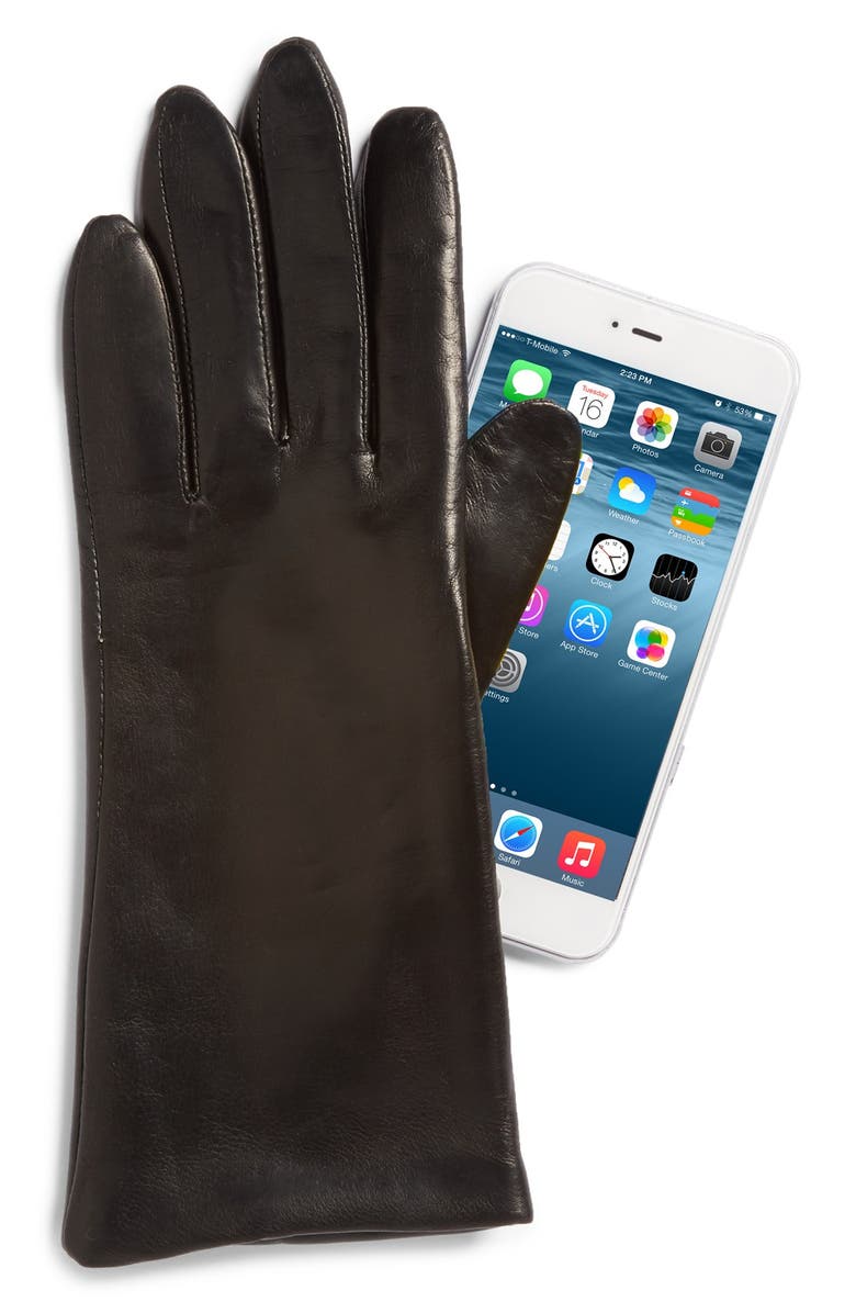 Fownes Brothers 'Basic Tech' Cashmere Lined Leather Gloves, Alternate, color, 