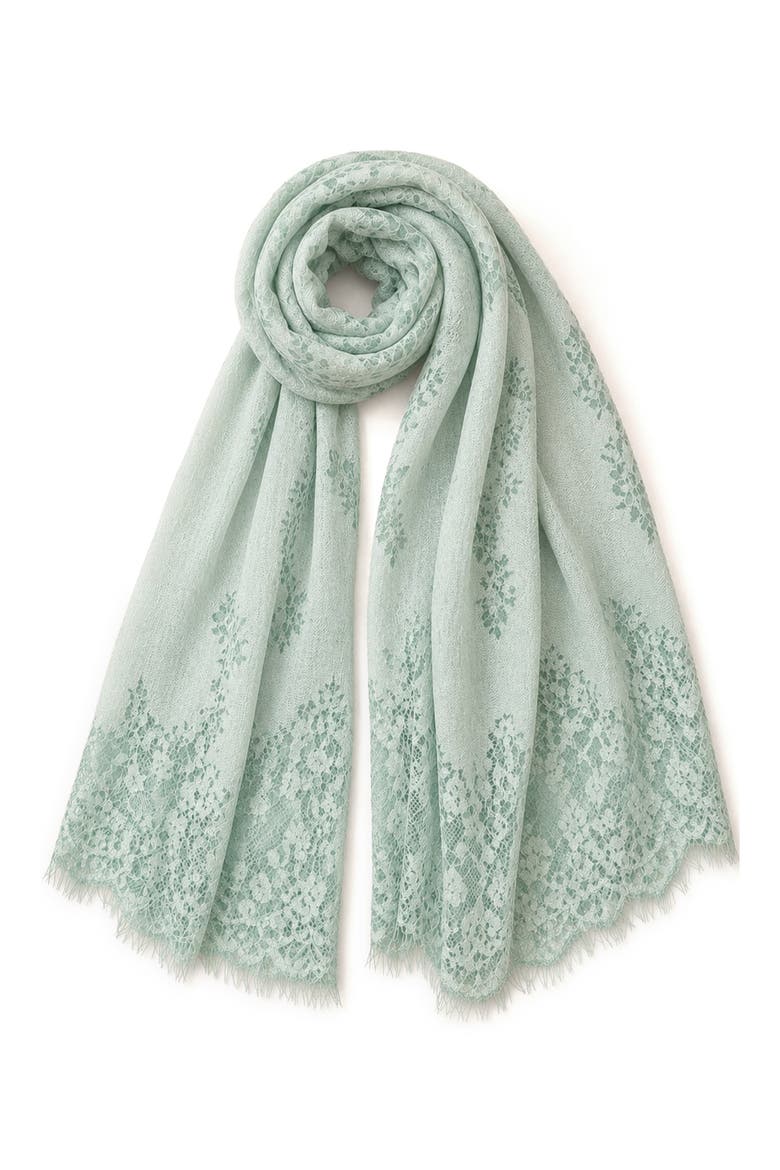 Lace Embellished Scarf, Alternate, color, MINT