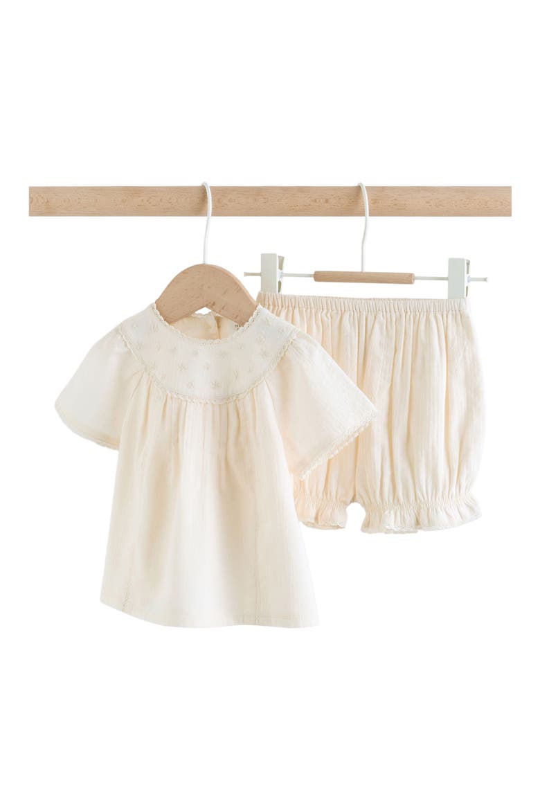 Frill Top & Shorts Set, Main, color, WHITE