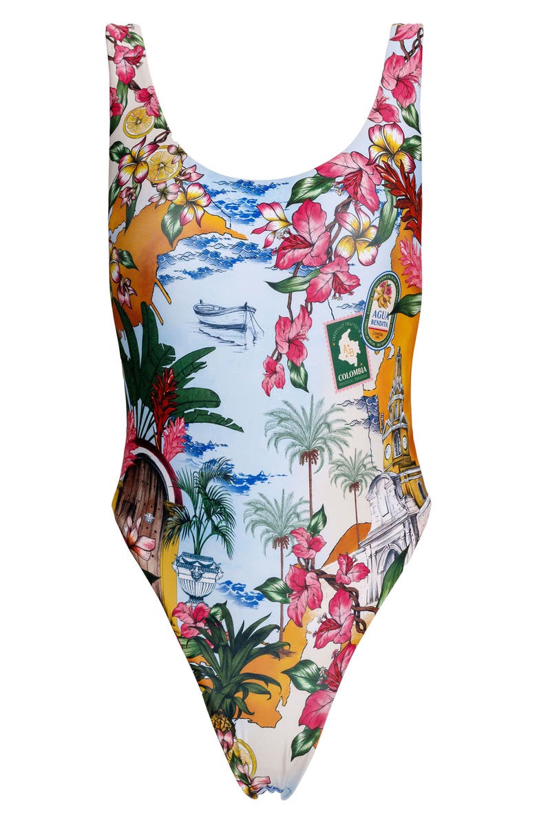 Agua Bendita Tribeca Ventura Low Back One-Piece Swimsuit, Alternate, color,